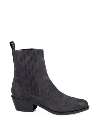 Sartore Suede Ankle Boots In Gray