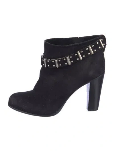 Pre-owned Sartore Suede Boots In Black