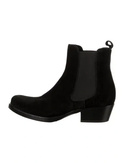Pre-owned Sartore Suede Chelsea Boots In Black