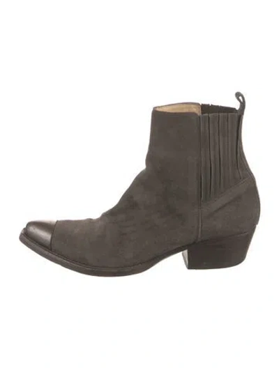 Pre-owned Sartore Suede Chelsea Boots In Gray