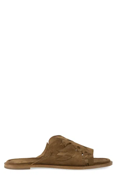 Sartore Suede Mules In Brown