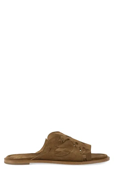 Sartore Suede Mules In Brown