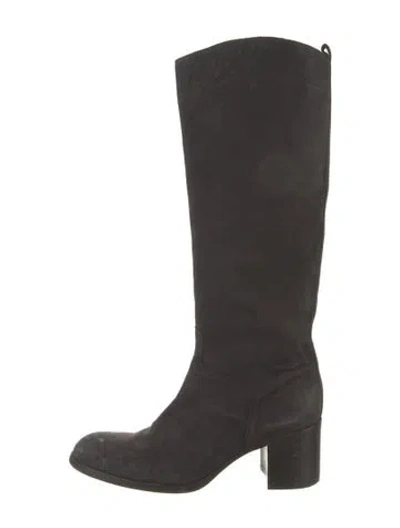 Pre-owned Sartore Suede Riding Boots In Multi