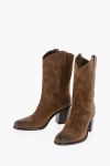 SARTORE SUEDE WESTERN BOOTS WITH HEEL 9CM