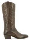 Sartore Intricate Stitch Texan Ankle Boots In Brown