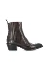 Sartore Leather Ankle Boots In Dark Grey