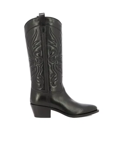 Sartore Thick-heeled Boots In Black