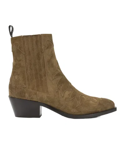 Sartore 'velour 45 Mm' Cowboy Ankle Boots In Brown