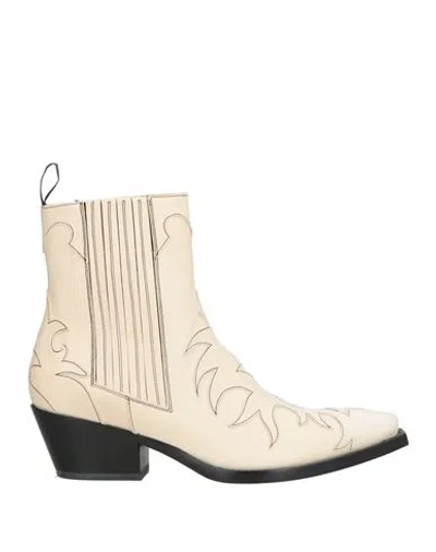 Sartore Woman Ankle Boots Ivory Size 8 Leather