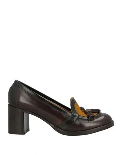 Sartore Woman Loafers Dark Brown Size 8 Leather