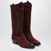 Sartore Brown Suede Frida Western Boot In Brown