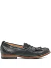 Sartori Gold Frayed-detail Leather Loafers