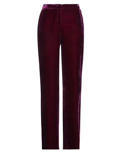 Sartoria 74 Woman Pants Plum Size 10 Rayon, Silk