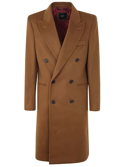 Sartoria Brizzi Double Breasted Coat In Brown