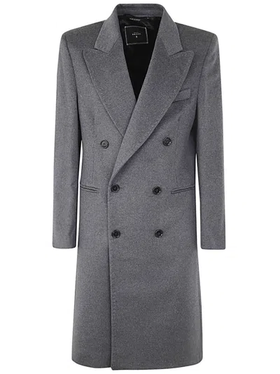 Sartoria Brizzi Double Breasted Coat In Grey