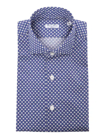 Sartoria Del Campo-sonrisa Blue Floral Shirt
