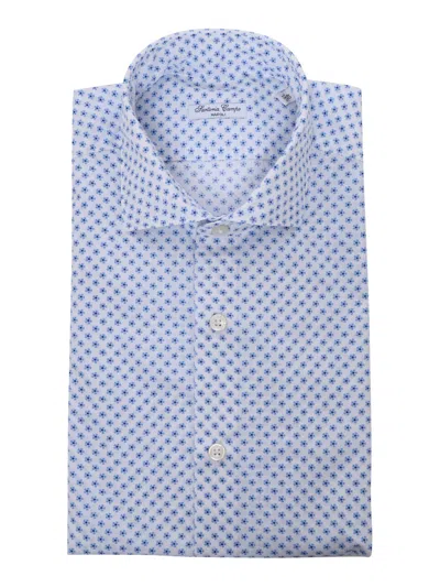 Sartoria Del Campo-sonrisa Light Blue Floral Shirt