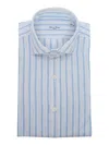 Sartoria Del Campo-sonrisa Camicia Azzurra A Righe In Multicolor