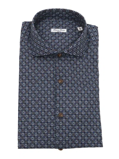 Sartoria Del Campo-sonrisa Sartoria Del Campo Sonrisa Camicia Uomo In Blue