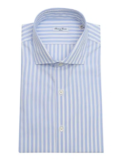 Sartoria Del Campo-sonrisa Sartoria Del Campo Sonrisa Camicia Uomo In Blue