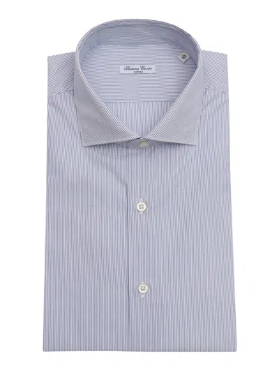 Sartoria Del Campo-sonrisa Sartoria Del Campo Sonrisa Camicia Uomo In Blue