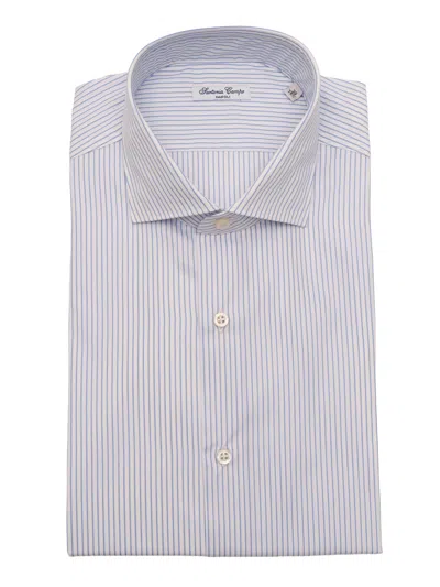 Sartoria Del Campo-sonrisa Sartoria Del Campo Sonrisa Camicia Uomo In Blue