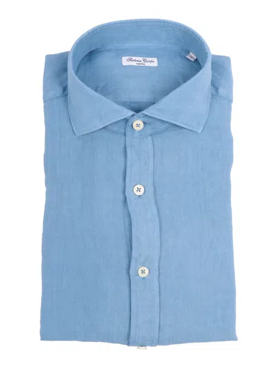Sartoria Del Campo-sonrisa Sartoria Del Campo Sonrisa Camicia Uomo In Blue