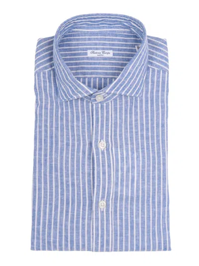 Sartoria Del Campo-sonrisa Sartoria Del Campo Sonrisa Camicia Uomo In Blue