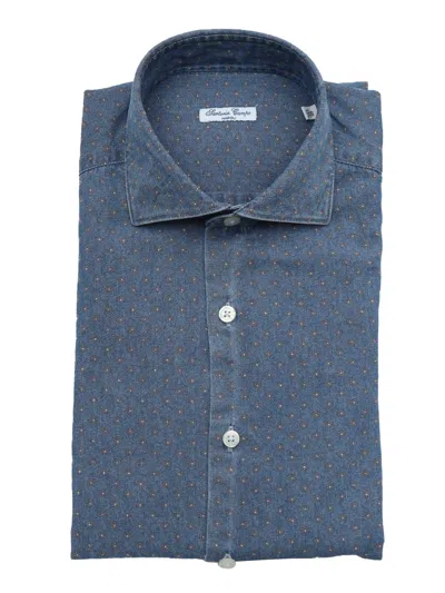 Sartoria Del Campo-sonrisa Sartoria Del Campo Sonrisa Camicia Uomo In Blue