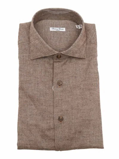 Sartoria Del Campo-sonrisa Sartoria Del Campo Sonrisa Camicia Uomo In Brown