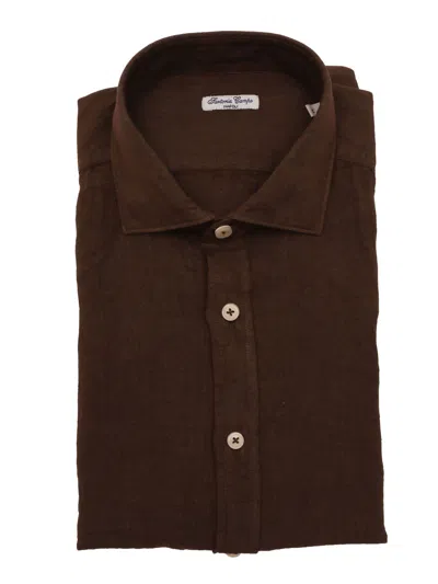 Sartoria Del Campo-sonrisa Sartoria Del Campo Sonrisa Camicia Uomo In Brown