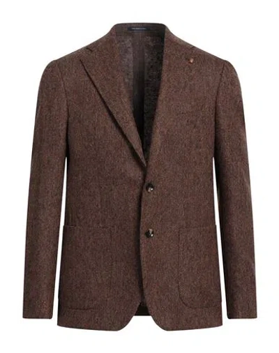 Sartoria Latorre Man Blazer Brown Size 46 Virgin Wool