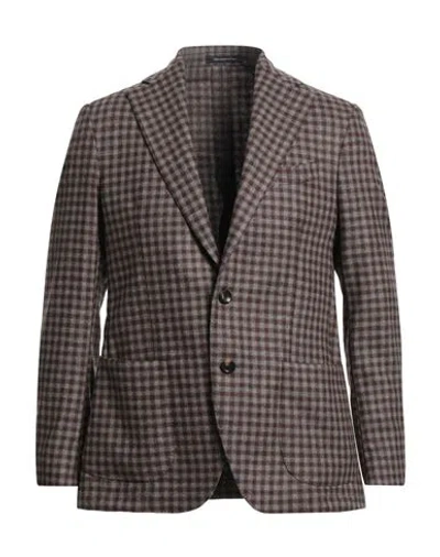 Sartoria Latorre Man Blazer Brown Size 46 Wool