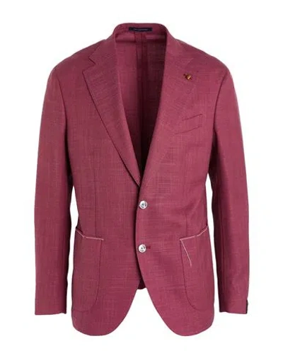 Sartoria Latorre Man Blazer Burgundy Size 46 Virgin Wool, Silk In Red