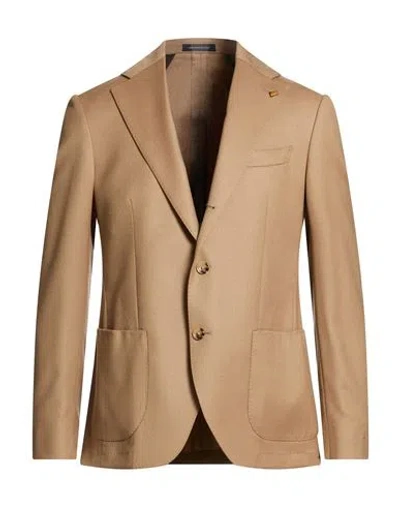 Sartoria Latorre Man Blazer Camel Size 46 Virgin Wool, Elastane In Brown