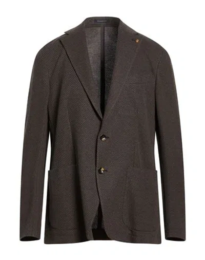 Sartoria Latorre Man Blazer Charcoal Size 44 Cotton In Brown