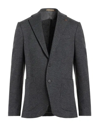 Sartoria Latorre Man Blazer Charcoal Size 50 Cotton, Virgin Wool, Polyester In Gray