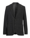 Sartoria Latorre Man Blazer Charcoal Size 52 Wool, Cotton, Polyester In Black