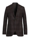 Sartoria Latorre Man Blazer Dark Brown Size 46 Virgin Wool In Brown
