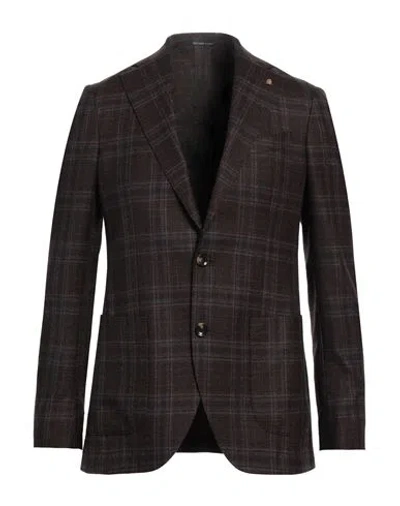 Sartoria Latorre Man Blazer Dark Brown Size 46 Virgin Wool