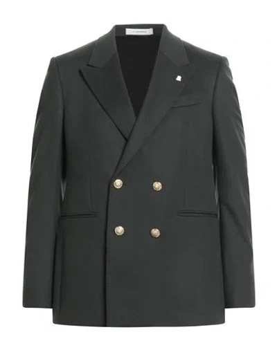 Sartoria Latorre Man Blazer Dark Green Size 50 Virgin Wool, Polyamide