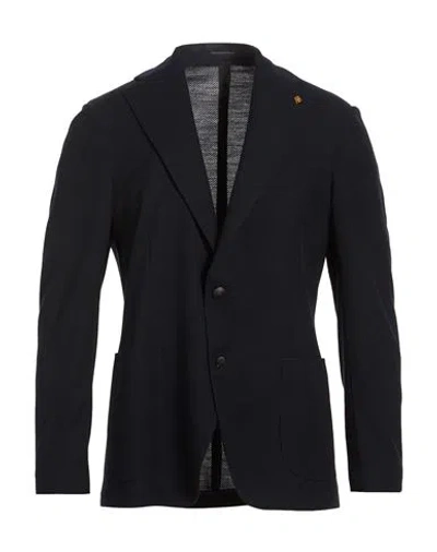 Sartoria Latorre Man Blazer Midnight Blue Size 40 Polyester, Wool In Black