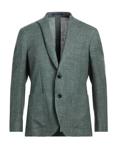 Sartoria Latorre Man Blazer Military Green Size 44 Virgin Wool, Silk, Linen