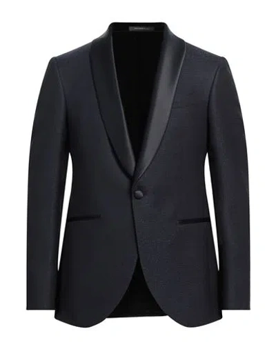 Sartoria Latorre Man Blazer Navy Size 40 Virgin Wool, Polyester In Navy Blue