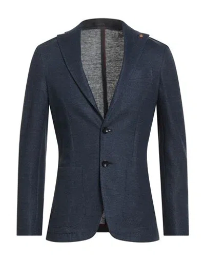 Sartoria Latorre Man Blazer Navy Size 36 Linen, Cotton In Blue