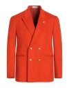 Sartoria Latorre Man Blazer Orange Size 50 Virgin Wool, Polyamide