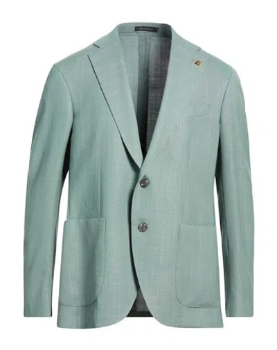 Sartoria Latorre Man Blazer Sage Green Size 44 Virgin Wool, Silk