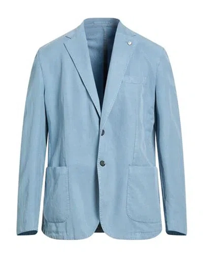 Sartoria Latorre Man Blazer White Size 42 Cotton, Lycra, Nylon In Blue
