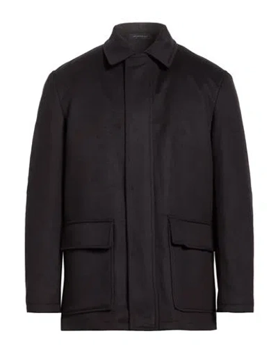 Sartoria Latorre Man Coat Black Size 44 Virgin Wool, Polyamide, Cashmere In Blue
