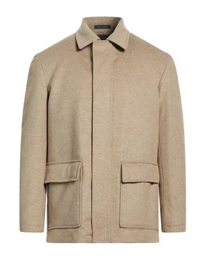 Sartoria Latorre Man Coat Taupe Size 40 Virgin Wool, Polyamide, Cashmere In Neutral